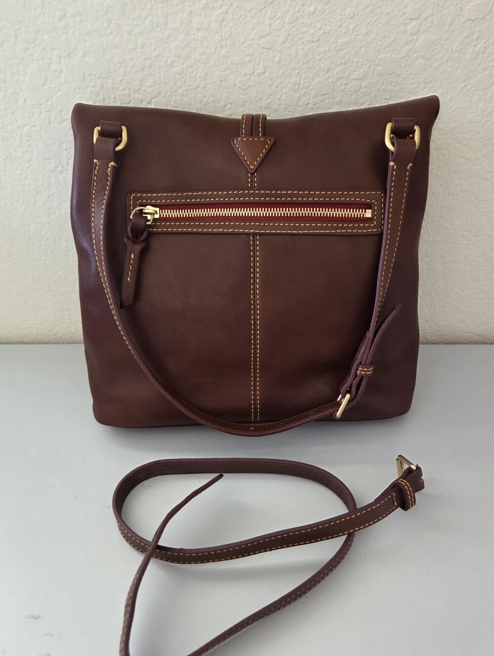 Dooney and Bourke Florentine Medium Toggle Crossbody In Chestnut - Picture 2 of 12